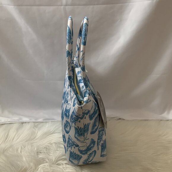 BETSEY JOHNSON Junk Fast Food Insulated Satchel Lunch Tote in Blue/White - Picture 6 of 6